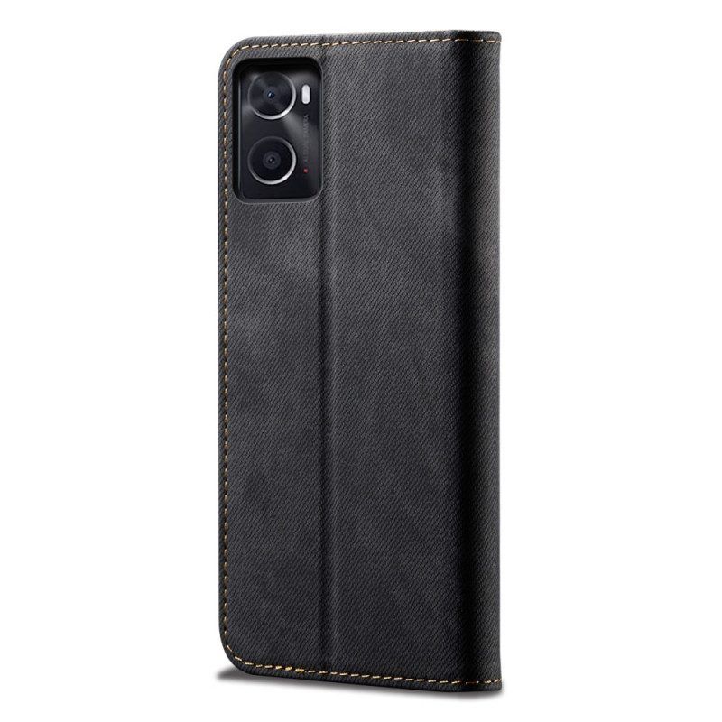 Schutzhülle Für Realme 9i Flip Case Denim-stoff