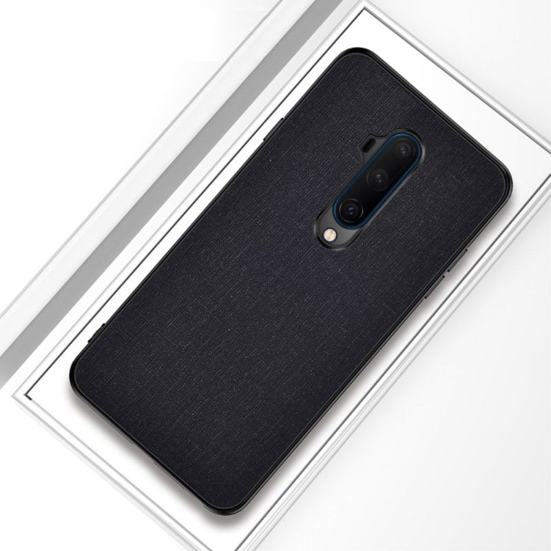 Hülle Für OnePlus 7T Pro Schwarz Stoffstruktur