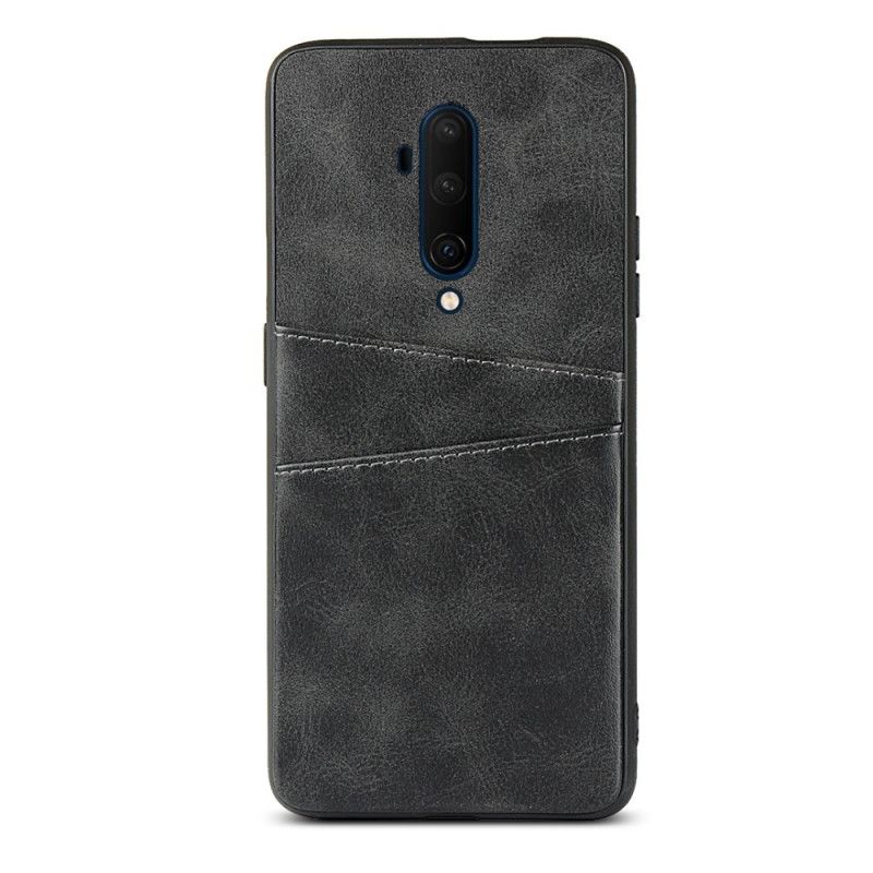 Hülle OnePlus 7T Pro Schwarz Doppelter Kartenhalter