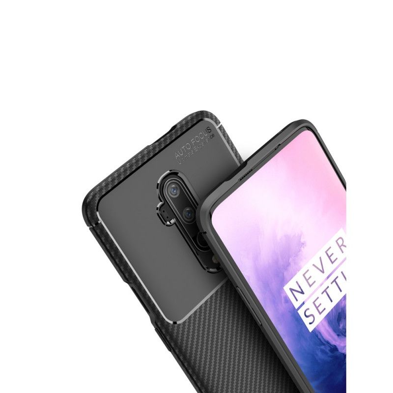 Hülle OnePlus 7T Pro Schwarz Flexible Kohlefasertextur