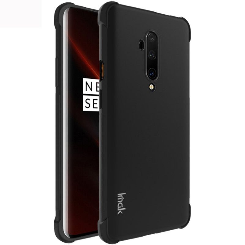 Hülle OnePlus 7T Pro Schwarz Flexibles Silikon Mit Imak-Siebfolie