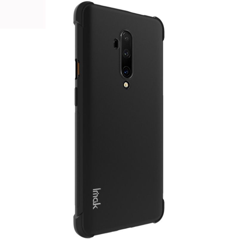 Hülle OnePlus 7T Pro Schwarz Flexibles Silikon Mit Imak-Siebfolie