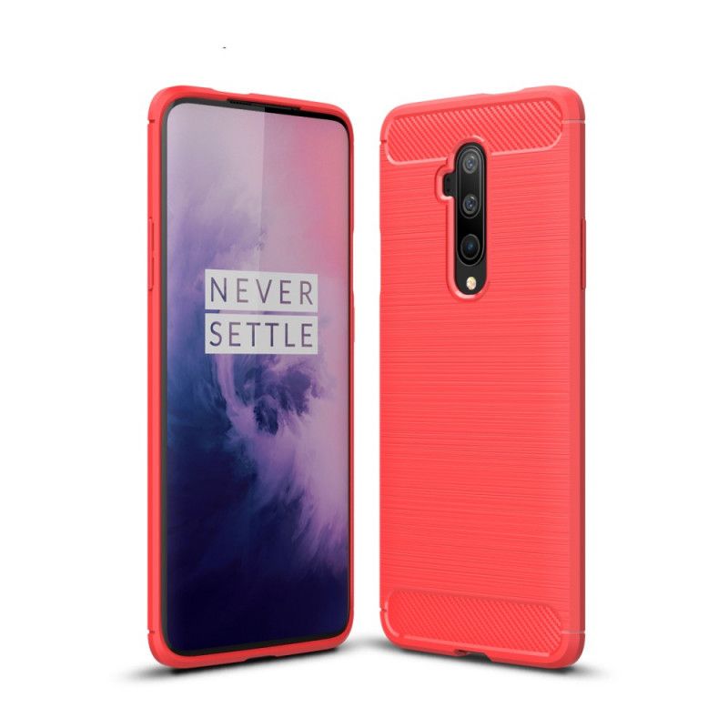 Hülle OnePlus 7T Pro Schwarz Gebürstete Kohlefaser