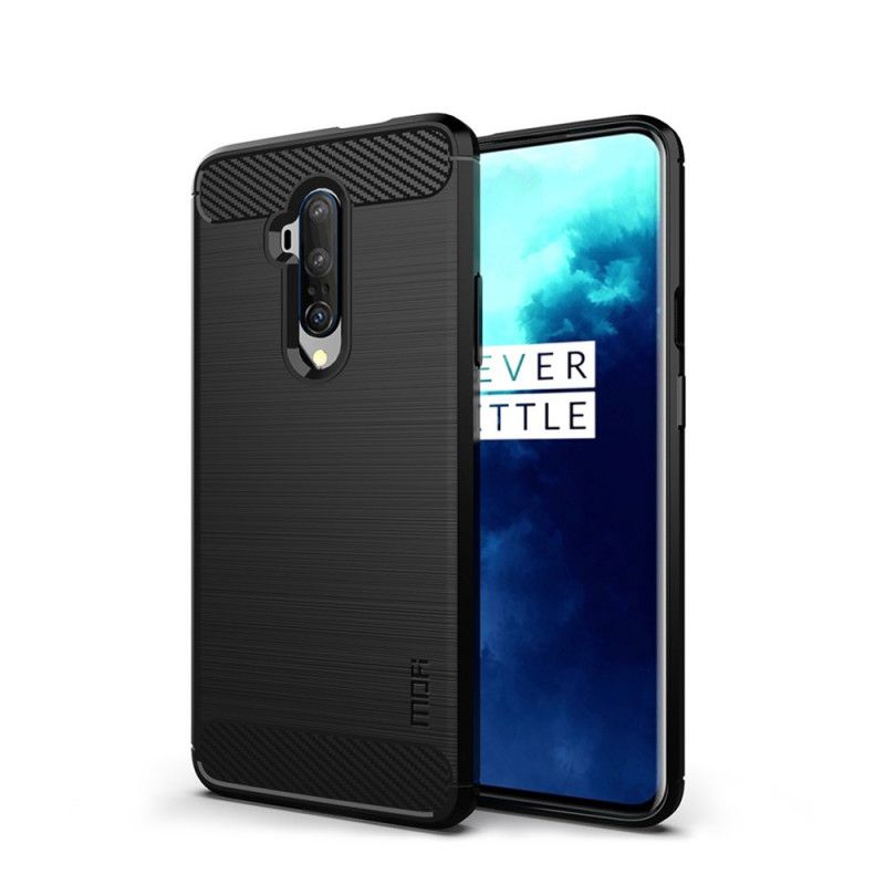 Hülle OnePlus 7T Pro Schwarz Gebürstete Mofi-Kohlefaser