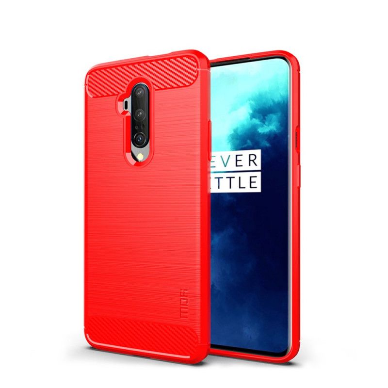 Hülle OnePlus 7T Pro Schwarz Gebürstete Mofi-Kohlefaser