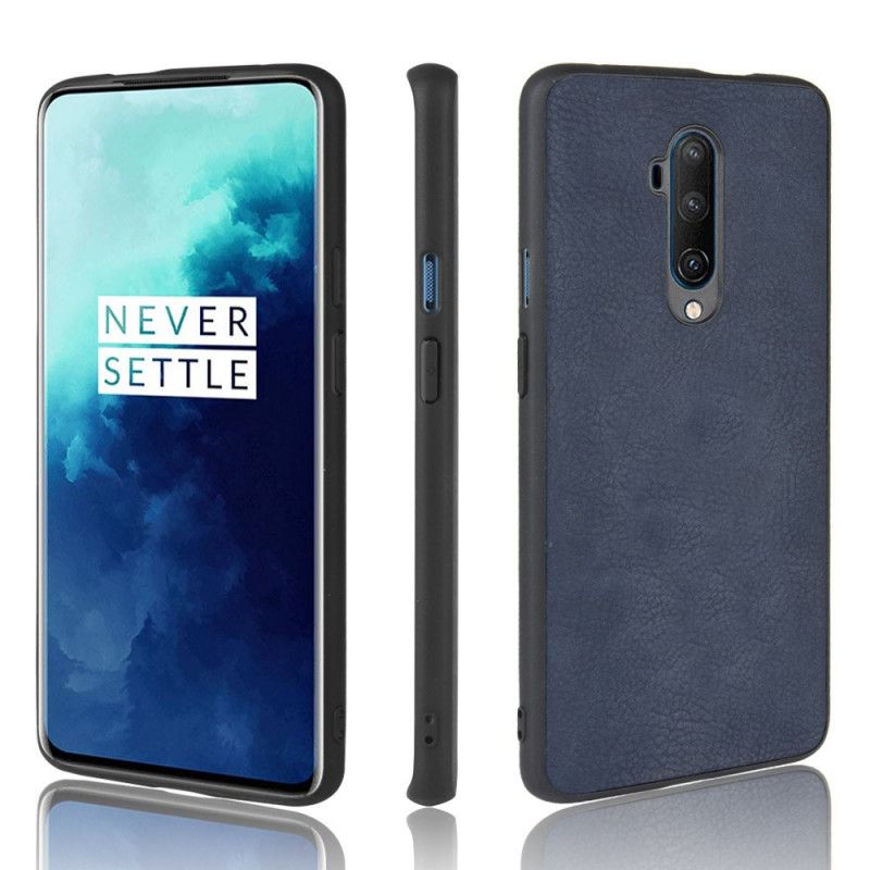 Hülle OnePlus 7T Pro Schwarz Ledereffekt Im Vintage-Look