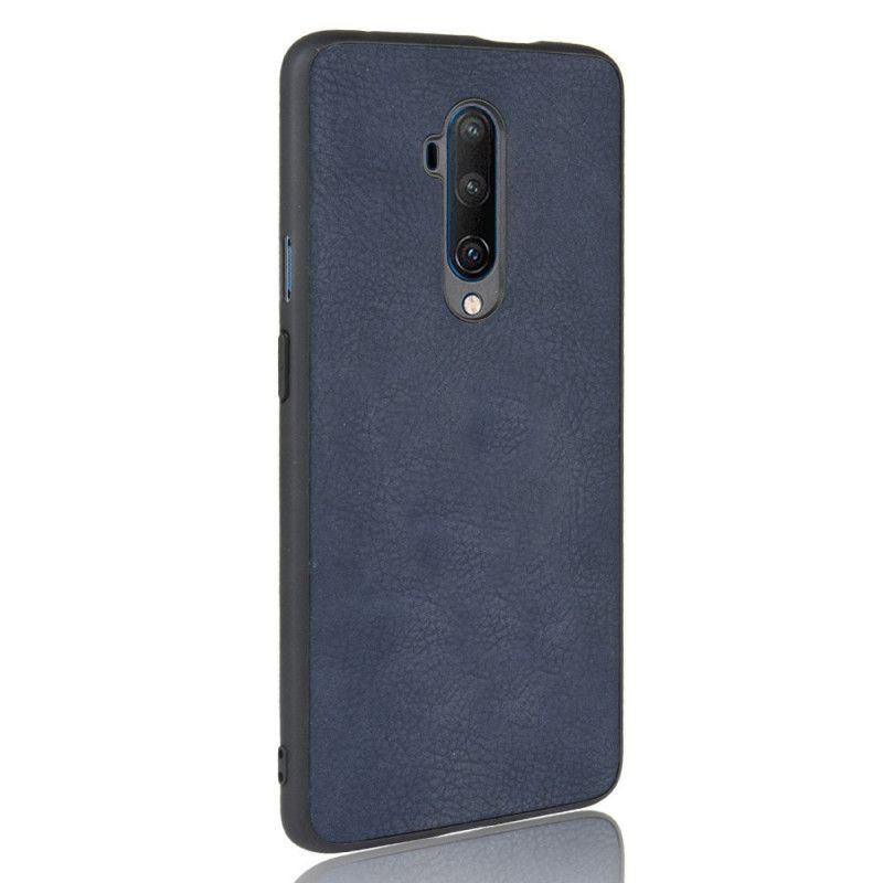 Hülle OnePlus 7T Pro Schwarz Ledereffekt Im Vintage-Look