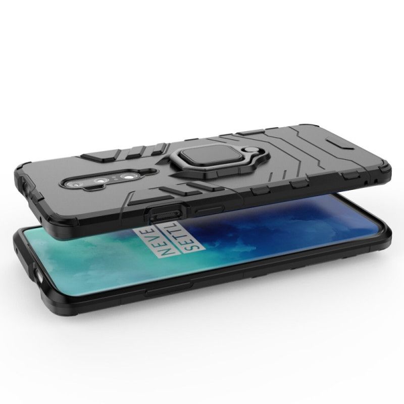 Hülle OnePlus 7T Pro Schwarz Widerstandsfähiger Ring
