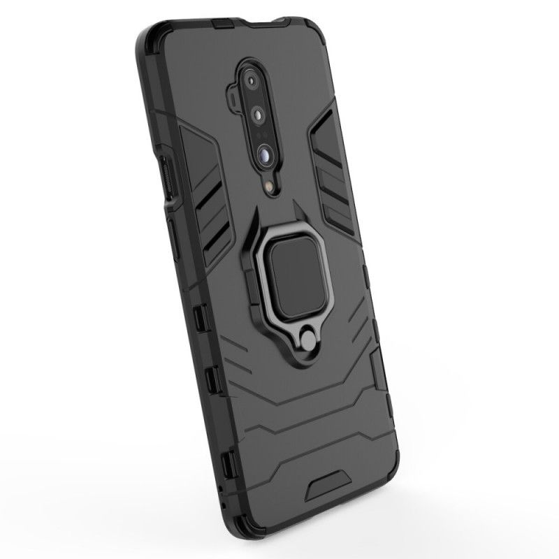 Hülle OnePlus 7T Pro Schwarz Widerstandsfähiger Ring