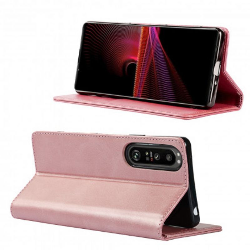 Flip Case Sony Xperia 1 Iii Klassisches Echtleder