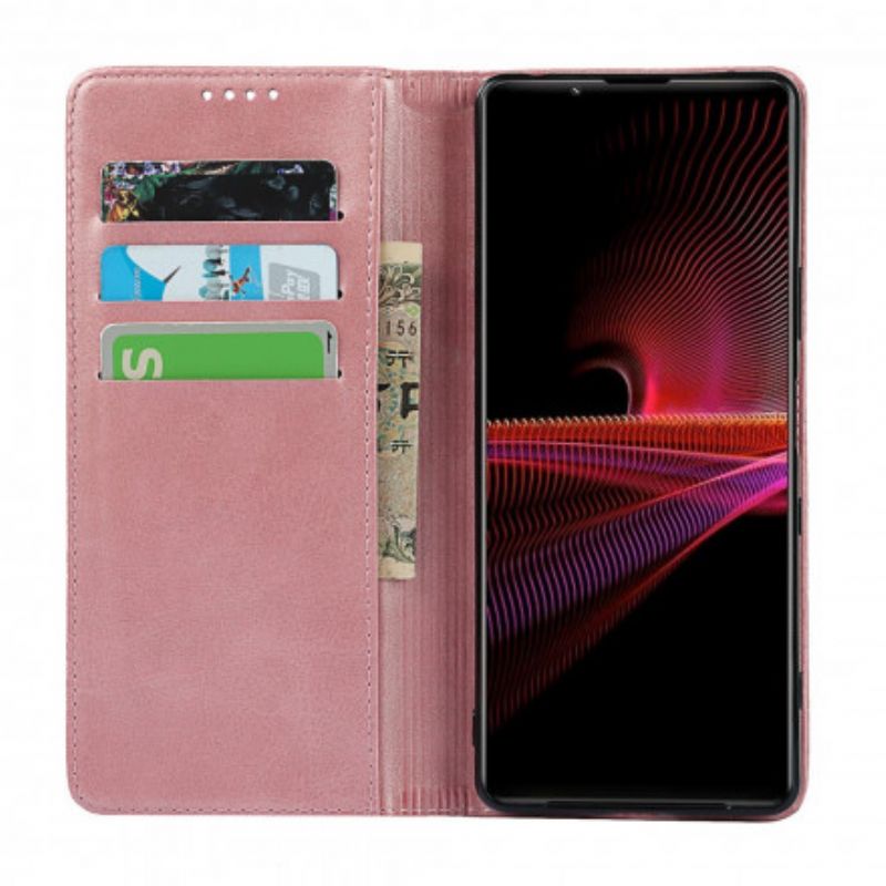 Flip Case Sony Xperia 1 Iii Klassisches Echtleder