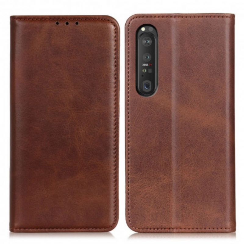 Flip Case Sony Xperia 1 Iii Spaltleder Eleganz