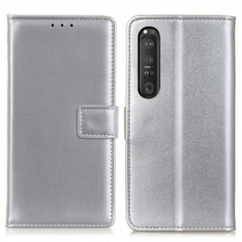 Lederhüllen Sony Xperia 1 Iii Glattes Kunstleder