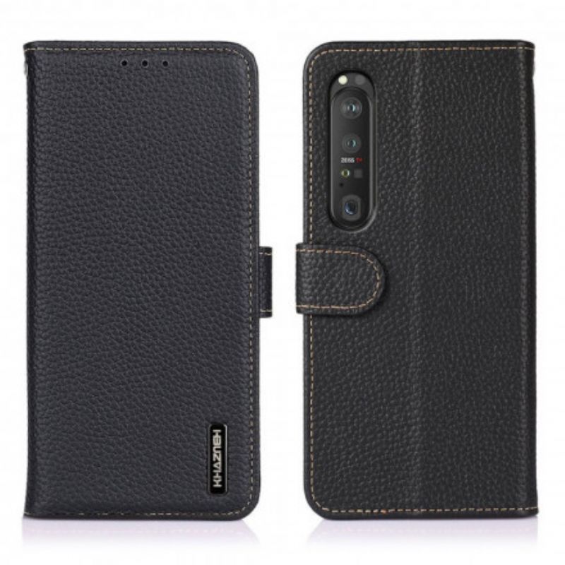 Lederhüllen Sony Xperia 1 Iii Handyhülle Litschi-khazneh-leder