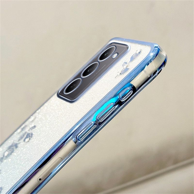 Hülle Realme 14x 5g Handyhülle Kadem Blumen Und Strasssteine Mit Lanyard