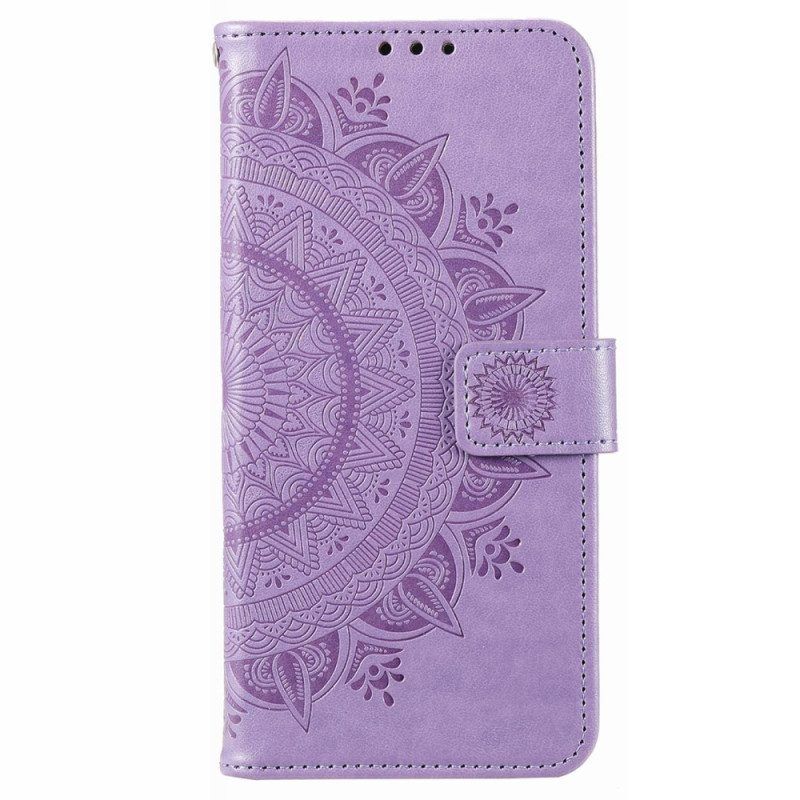 Flip Case Für Poco X4 Pro 5G Mandala-sonne Mit Schlüsselband