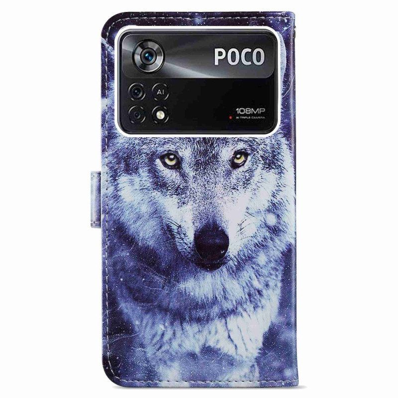 Flip Case Für Poco X4 Pro 5G Mit Kordel Riemchenwolf