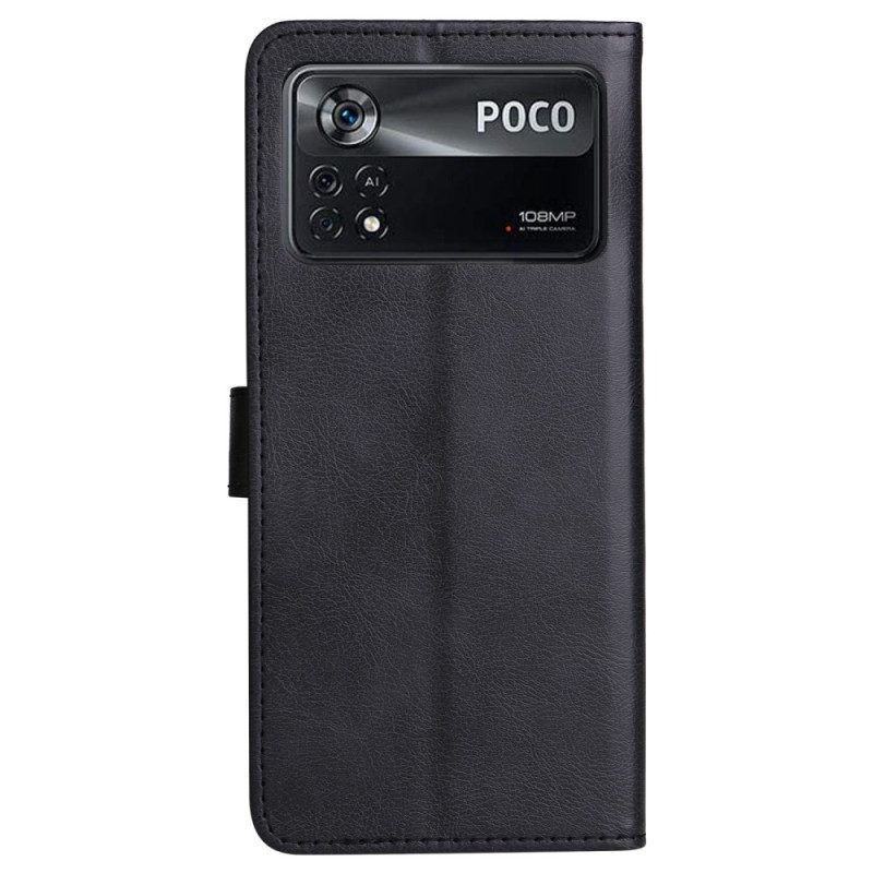 Flip Case Für Poco X4 Pro 5G Mit Kordel Schlicht Mit Riemen
