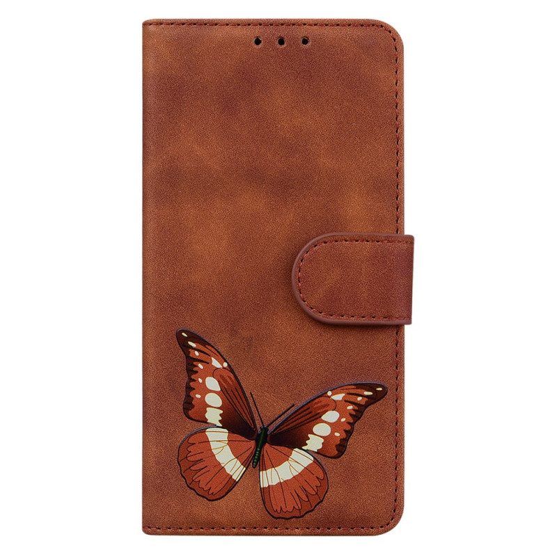 Flip Case Für Poco X4 Pro 5G Schmetterlingsdruck