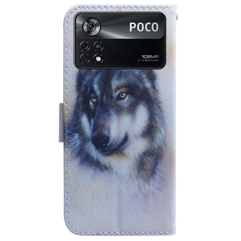 Lederhüllen Für Poco X4 Pro 5G Aquarellhund