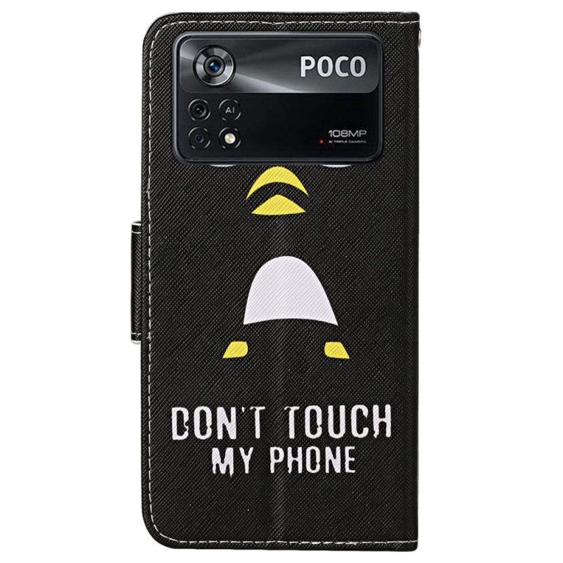 Lederhüllen Für Poco X4 Pro 5G Mit Kordel Berühren Sie Nicht Mein Telefonband