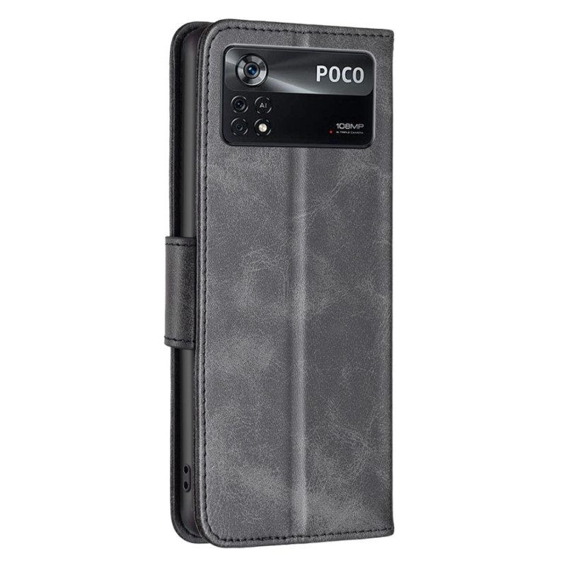 Lederhüllen Für Poco X4 Pro 5G Verschluss Und Lanyard