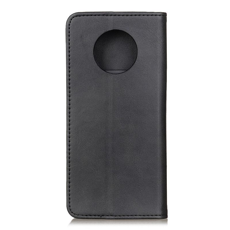 Flip Case Xiaomi Redmi Note 9 5G / Note 9T 5G Schwarz Elegantes Spaltleder