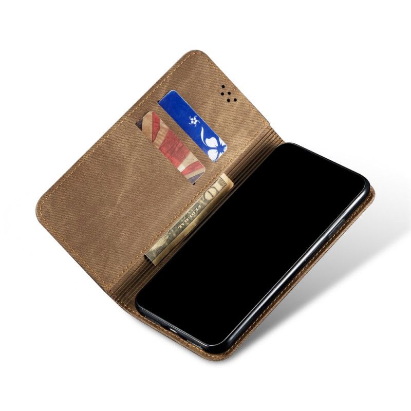 Flip Case Xiaomi Redmi Note 9 5G / Note 9T 5G Schwarz Jeansstoff