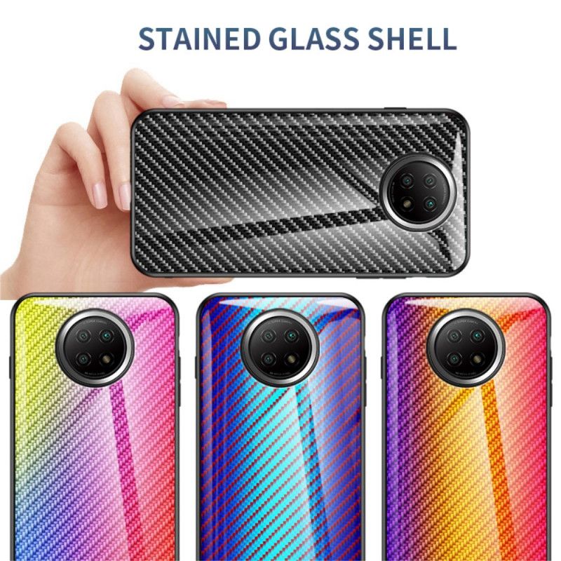 Hülle Für Xiaomi Redmi Note 9 5G / Note 9T 5G Schwarz Gehärtetes Kohlefaserglas