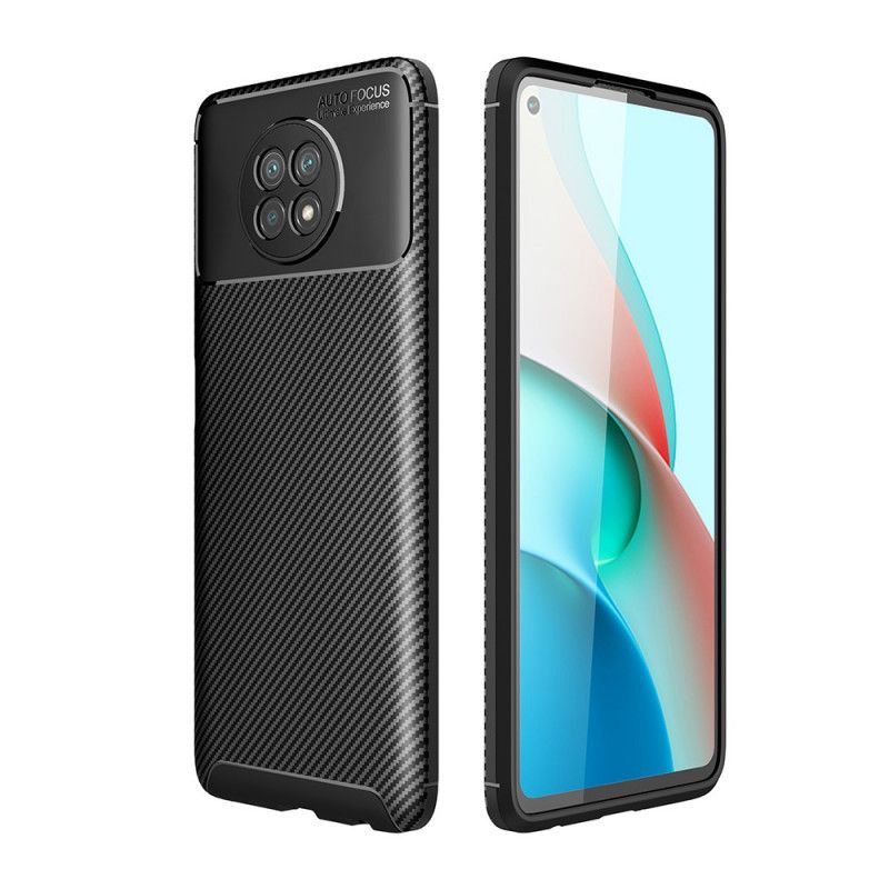 Hülle Xiaomi Redmi Note 9 5G / Note 9T 5G Schwarz Flexible Kohlefaser