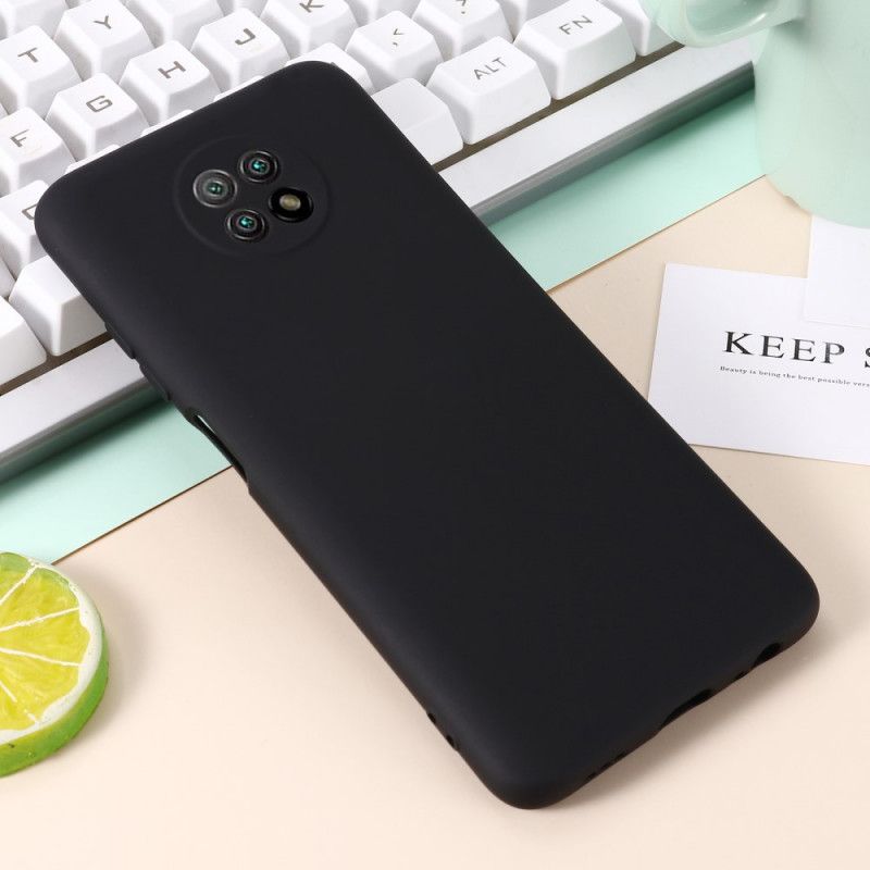 Hülle Xiaomi Redmi Note 9 5G / Note 9T 5G Schwarz Flüssiges Silikon Und Armband