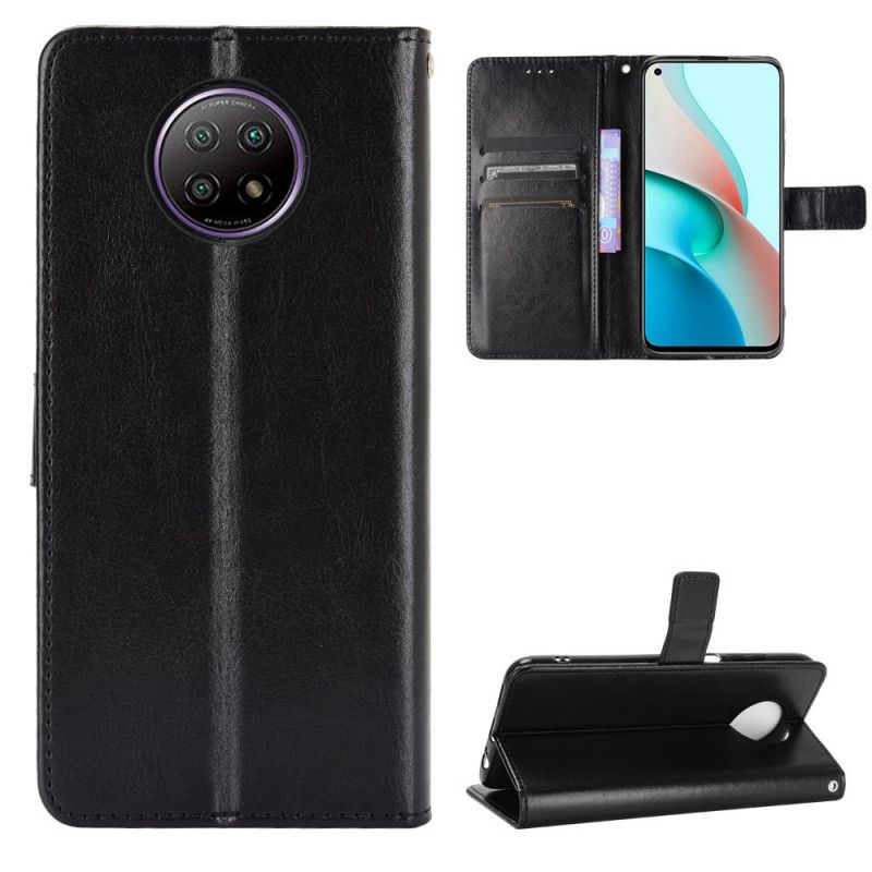 Lederhüllen Xiaomi Redmi Note 9 5G / Note 9T 5G Schwarz Auffälliges Kunstleder