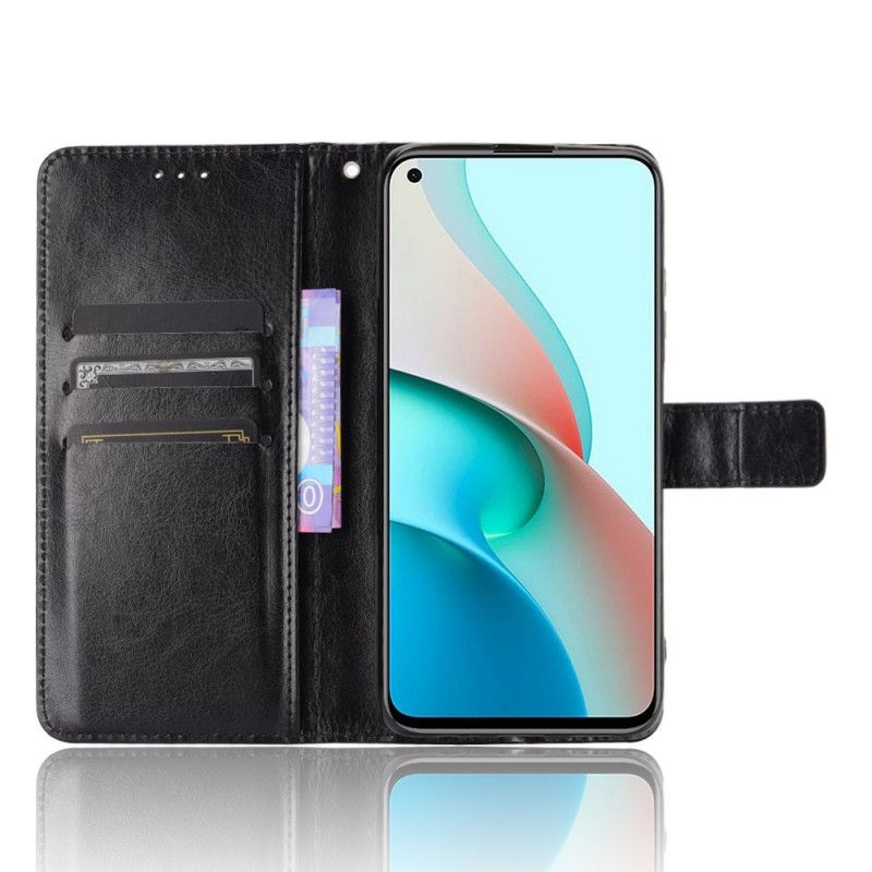 Lederhüllen Xiaomi Redmi Note 9 5G / Note 9T 5G Schwarz Auffälliges Kunstleder