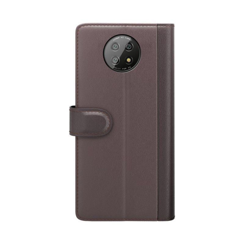 Lederhüllen Xiaomi Redmi Note 9 5G / Note 9T 5G Schwarz Echtes Spaltleder