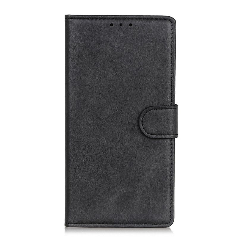 Lederhüllen Xiaomi Redmi Note 9 5G / Note 9T 5G Schwarz Retro-Mattledereffekt