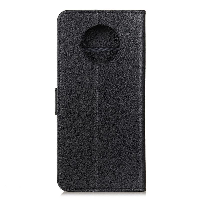 Lederhüllen Xiaomi Redmi Note 9 5G / Note 9T 5G Schwarz Traditionelle Litschi