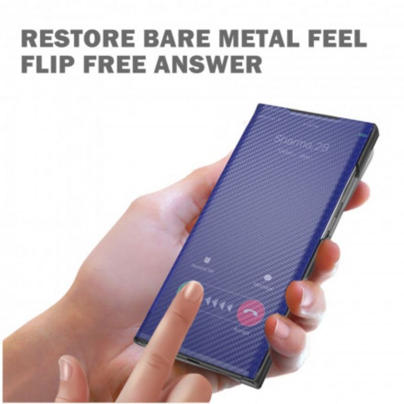 Flip Case Xiaomi Mi 11t / 11t Pro Durchscheinende Kohlefaser