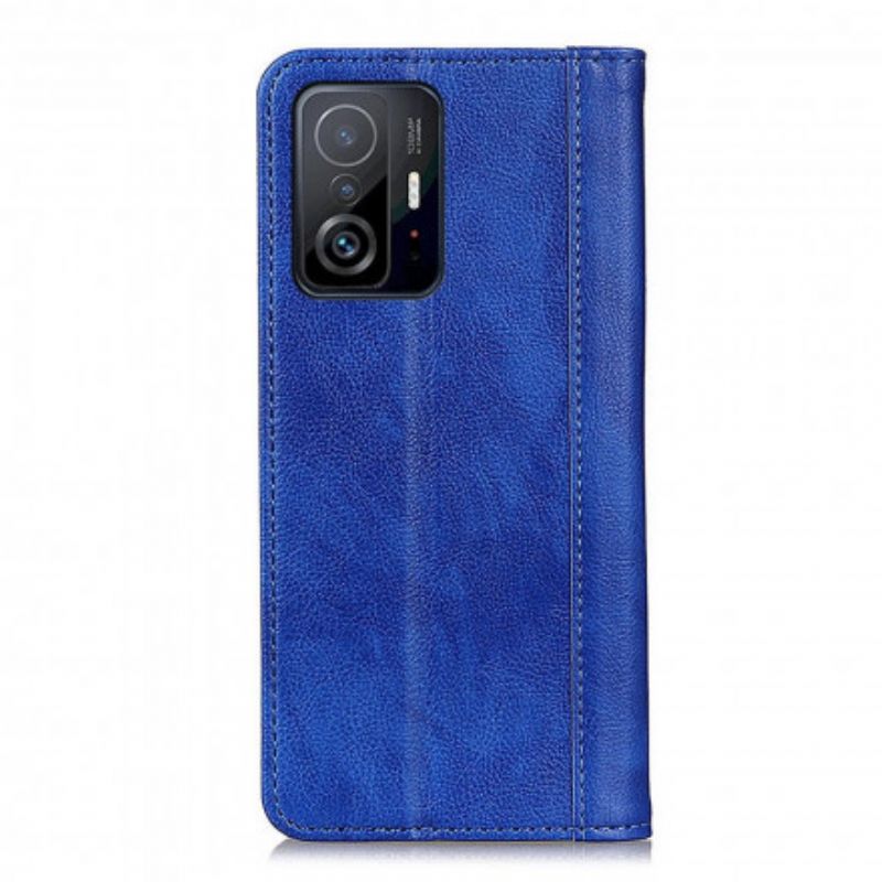 Flip Case Xiaomi Mi 11t / 11t Pro Handyhülle Elegance Spaltleder Litschi