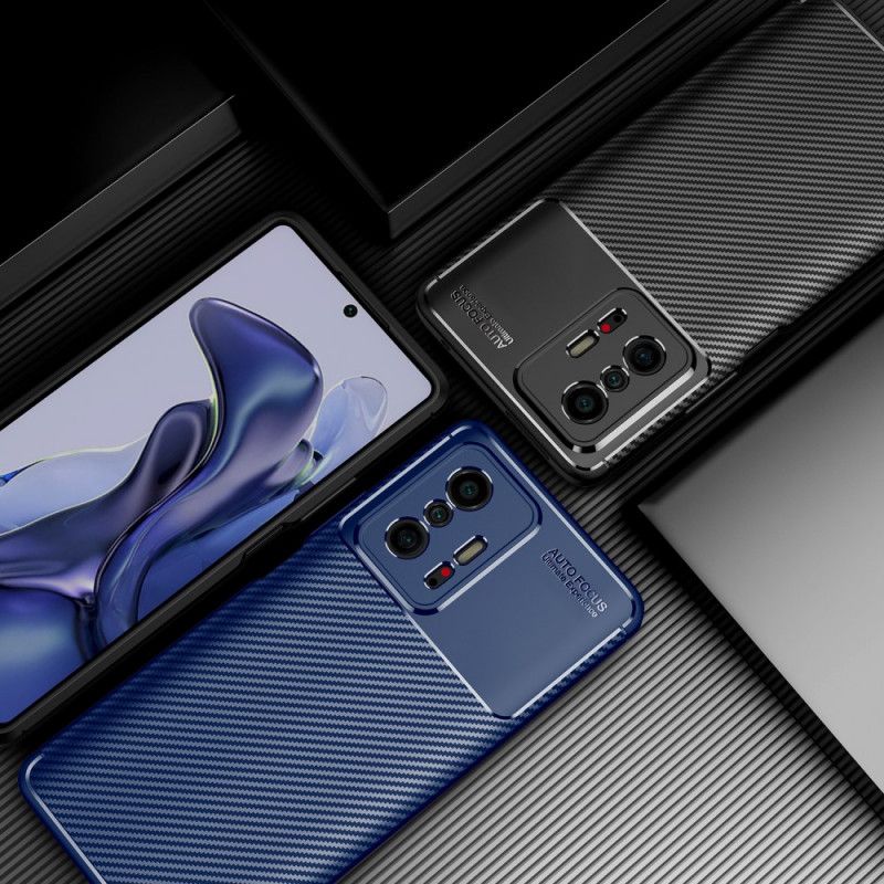 Hülle Für Xiaomi Mi 11t / 11t Pro Struktur Aus Flexibler Kohlefaser