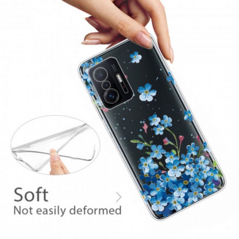 Hülle Xiaomi Mi 11t / 11t Pro Handyhülle Blauer Blumenstrauß