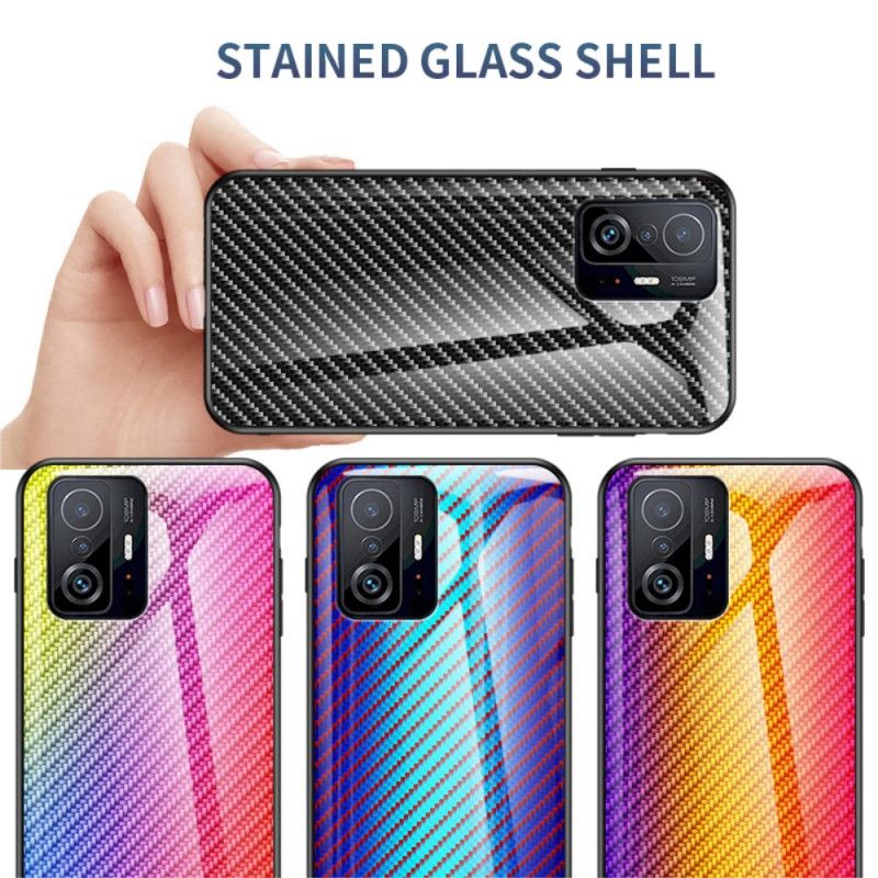 Hülle Xiaomi Mi 11t / 11t Pro Handyhülle Kohlefaser-hartglas