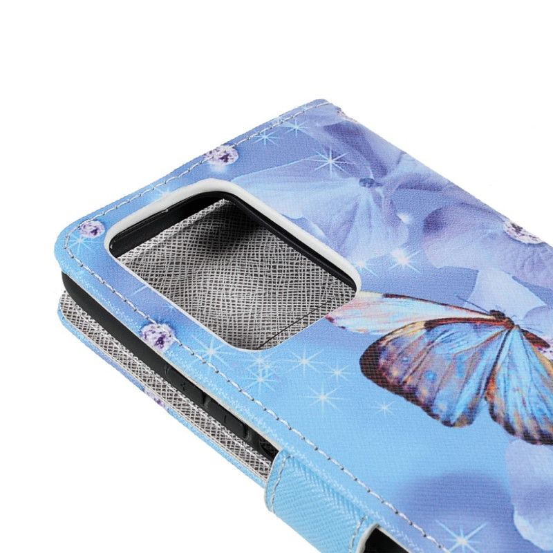 Lederhüllen Für Xiaomi Mi 11t / 11t Pro Diamant-riemchen-schmetterlinge