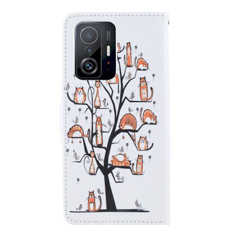 Lederhüllen Für Xiaomi Mi 11t / 11t Pro Funky Cats Riemchen
