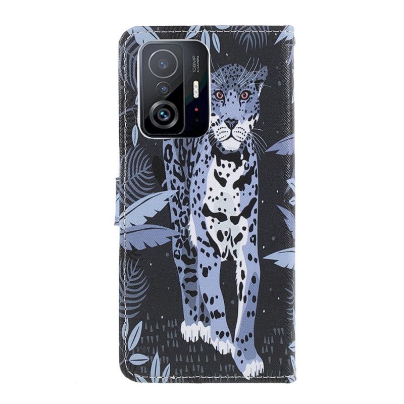 Lederhüllen Für Xiaomi Mi 11t / 11t Pro Leoparden-riemchen