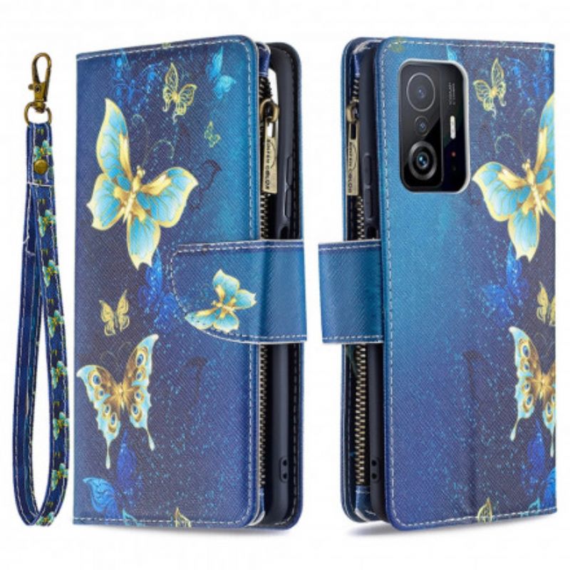 Lederhüllen Für Xiaomi Mi 11t / 11t Pro Schmetterlingstasche Mit Reißverschluss