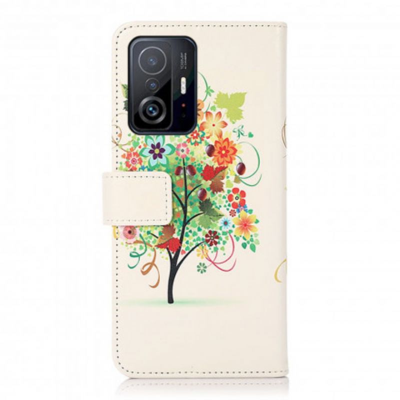 Lederhüllen Xiaomi Mi 11t / 11t Pro Blühender Baum