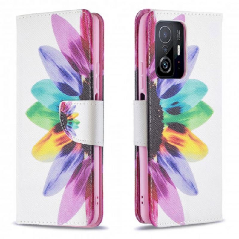 Lederhüllen Xiaomi Mi 11t / 11t Pro Blumenaquarell