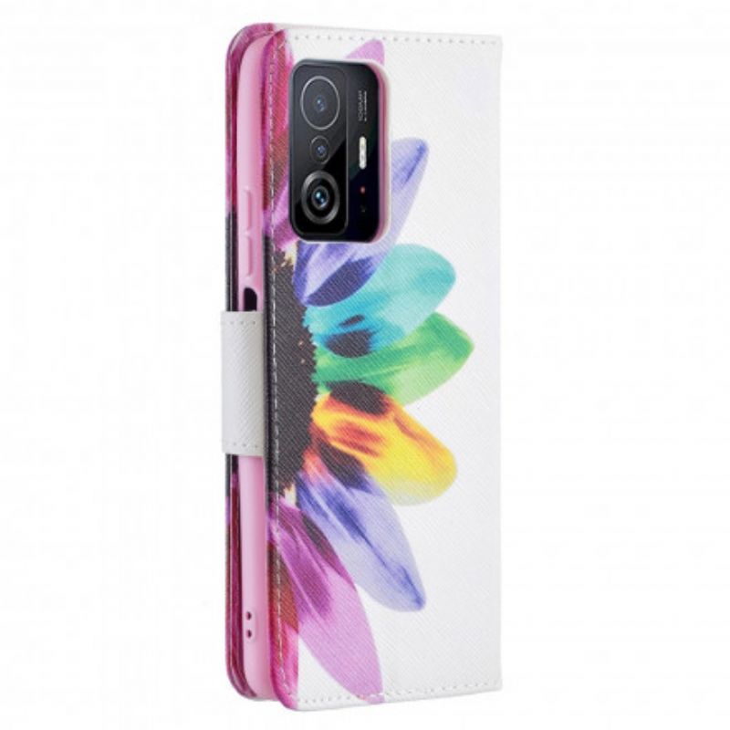 Lederhüllen Xiaomi Mi 11t / 11t Pro Blumenaquarell