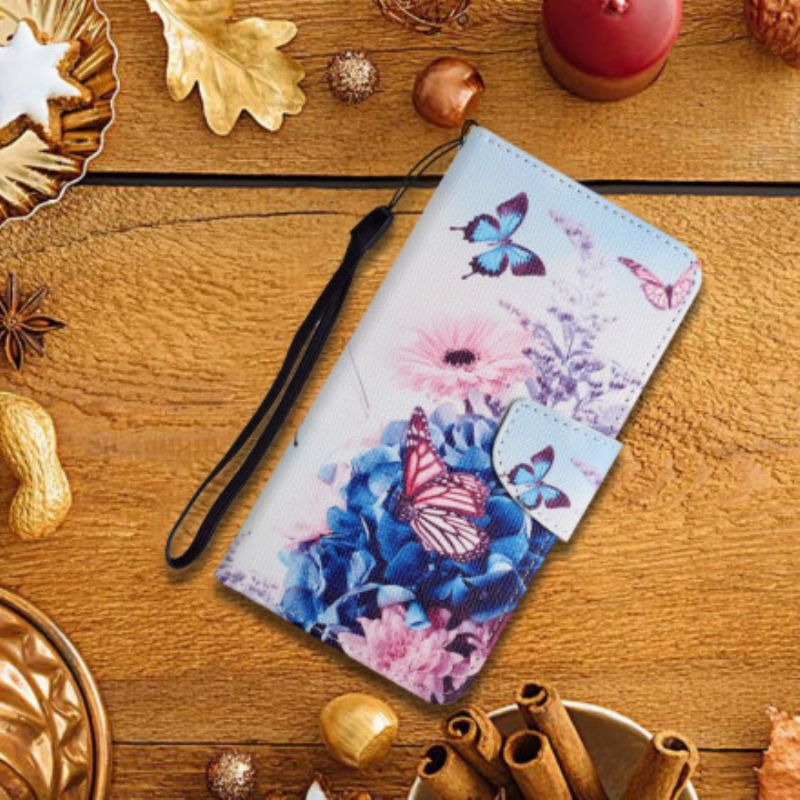Lederhüllen Xiaomi Mi 11t / 11t Pro Blumenstrauß Und Schmetterlinge