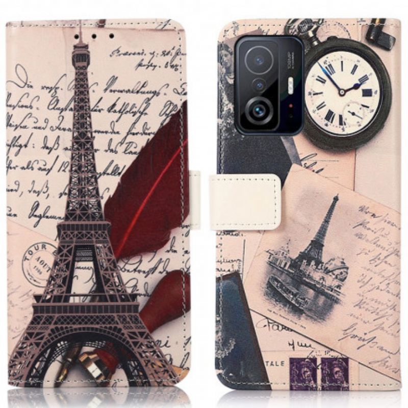 Lederhüllen Xiaomi Mi 11t / 11t Pro Eiffelturm Des Dichters